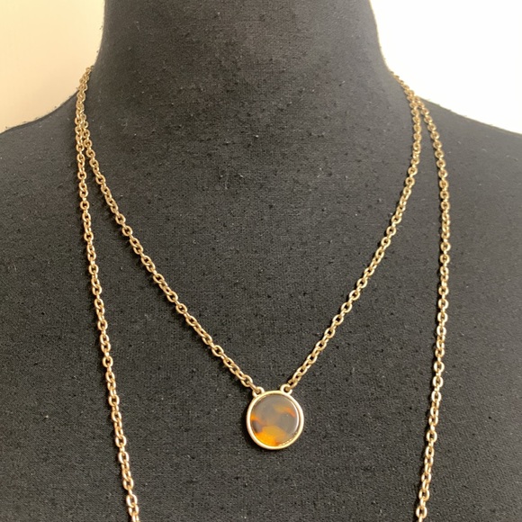 Necklace, Gold and Brown circle design, Double stranded, 21 1/2” - Picture 2 of 9